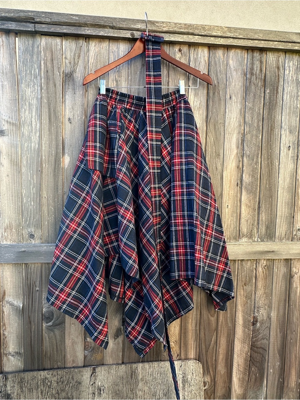 Kate Hewko asymmetrical plaid handkerchief midi skirt